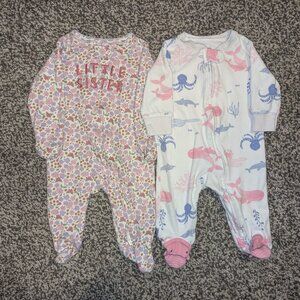 Carter's Just One You Baby Girls Footed Pajamas set, 0-3m